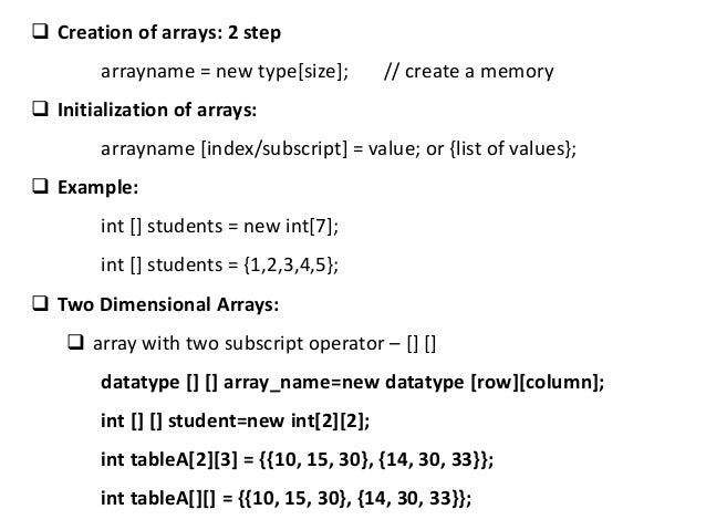 Java arrays