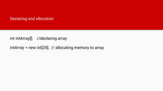 Java arrays | PPT