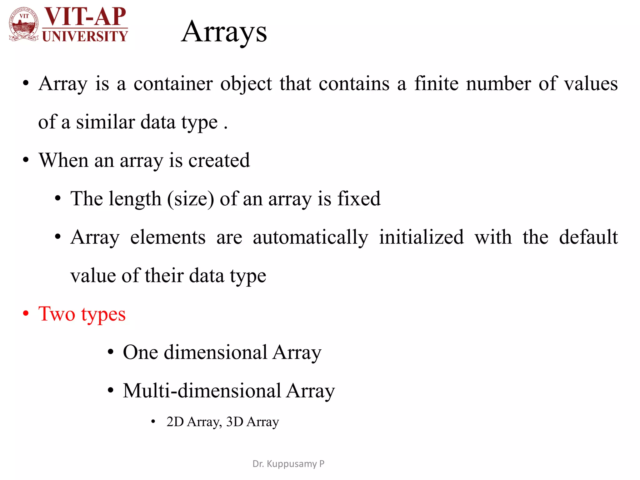 Java arrays | PPT