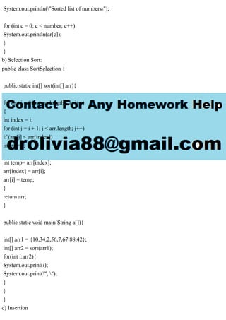 Java AssignmentWrite a program using sortingsorting bubble,sele.pdf