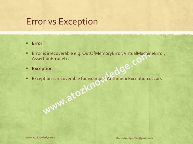 Java Exception handling | PPT