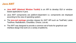 Java awt (abstract window toolkit) | PPT