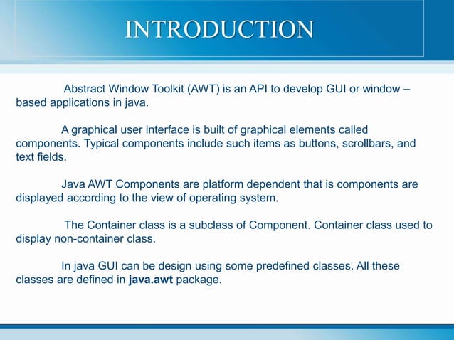 JAVA AWT | PPTX