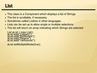 JAVA AWT | PPTX