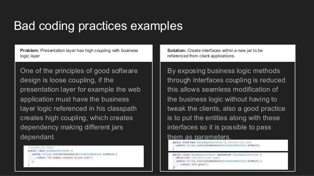 Java bad coding practices