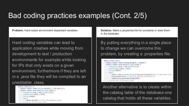 Java bad coding practices