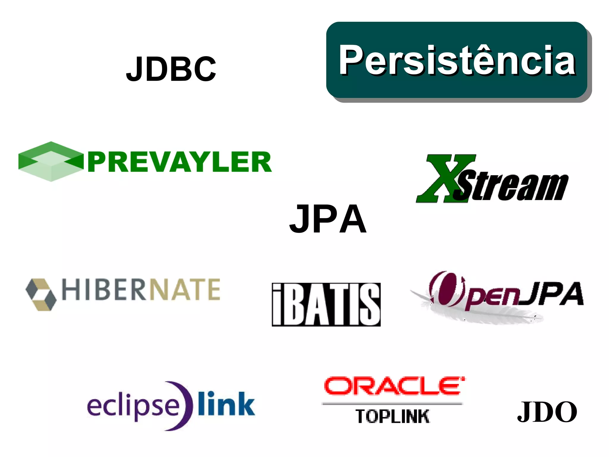 JDBC JDO JPA Persistência 