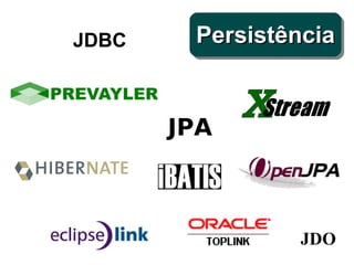 JDBC    Persistência
        Persistência


       JPA



                JDO
 