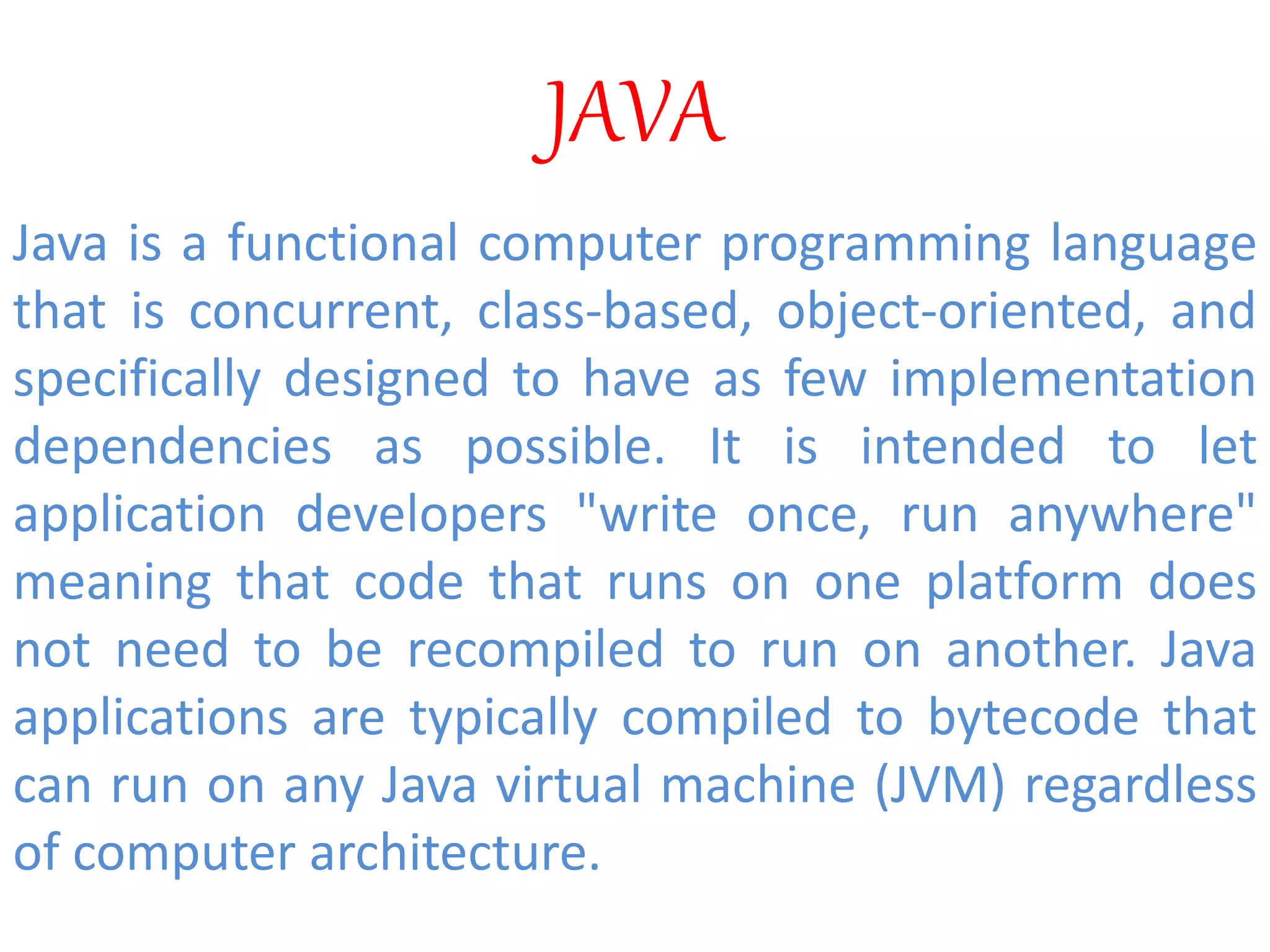 Presentation on Java Basic | PPT