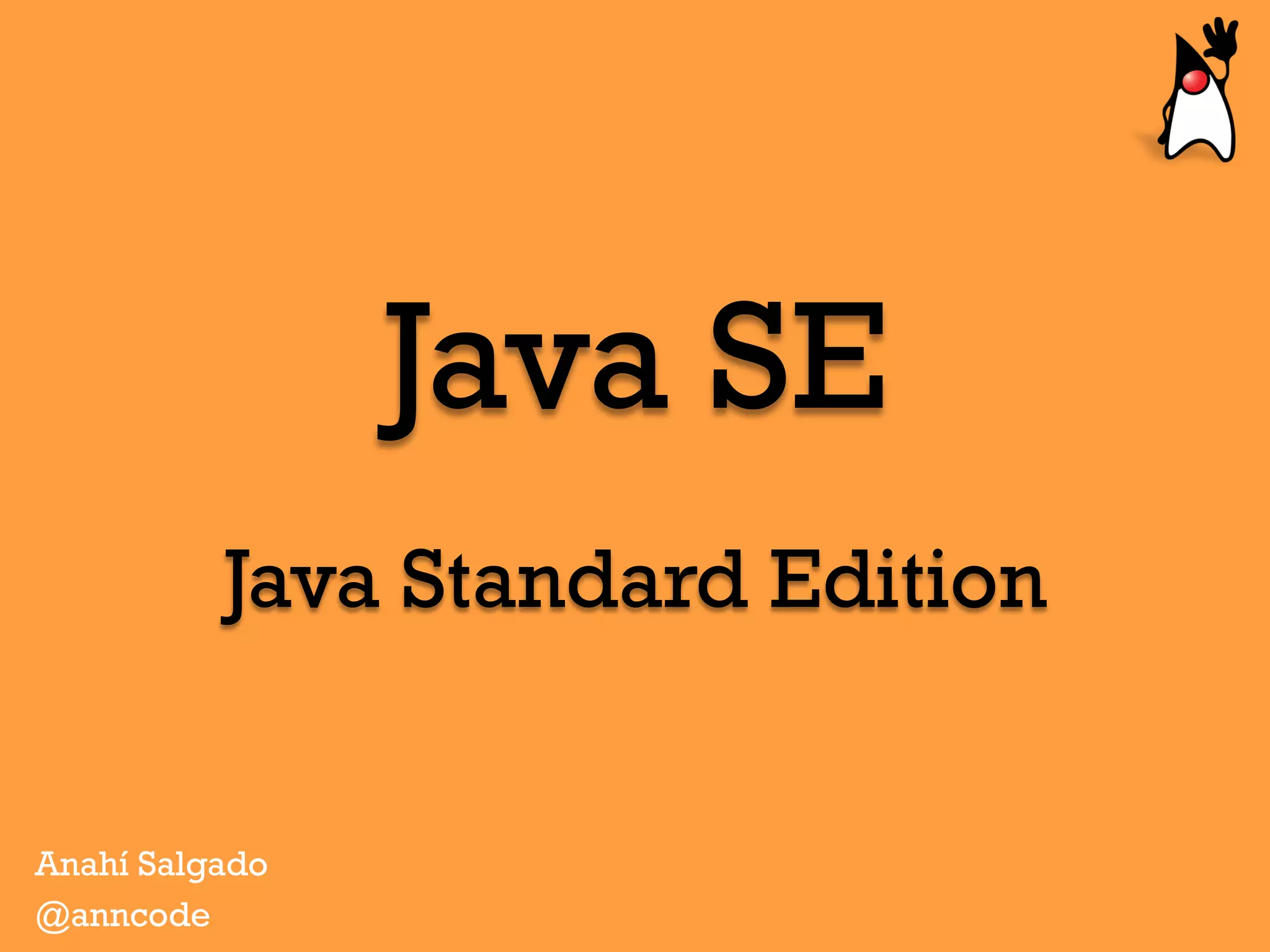 Java SE
Java Standard Edition
Anahí Salgado
@anncode
 