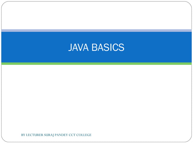 Java basics | PPT