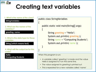 Java basics variables | PPT