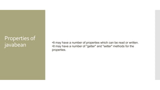 Java bean | PPTX | Programming Languages | Computing