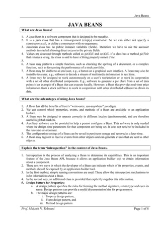 Java beans | PDF