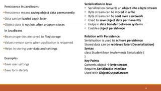 ADVANCED JAVA-JAVA BEANS-CUSTOMIZER-PERSISTENCE-SERIALIZATION | PDF