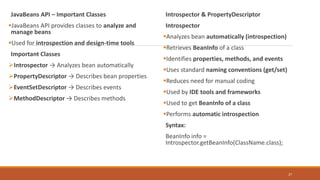 ADVANCED JAVA-JAVA BEANS-CUSTOMIZER-PERSISTENCE-SERIALIZATION | PDF