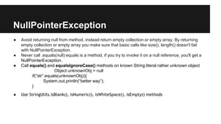 Java best practices | PPT