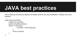 Java best practices | PPT