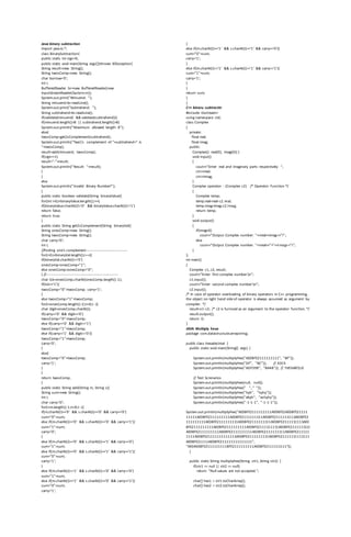 Java binary subtraction | PDF