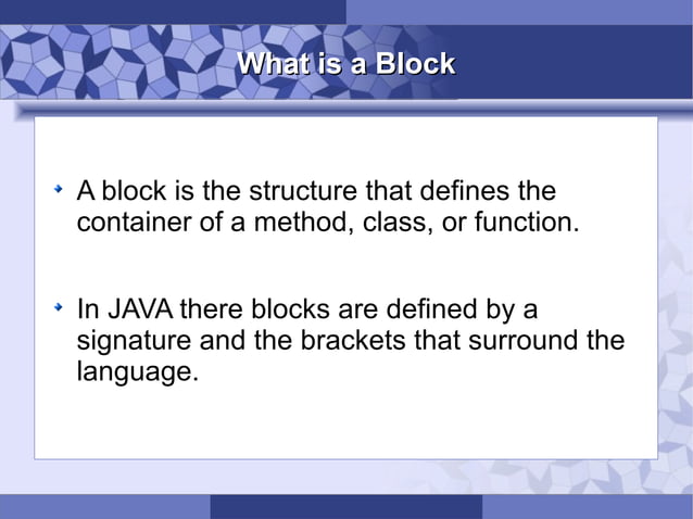 Java block structure | PPT