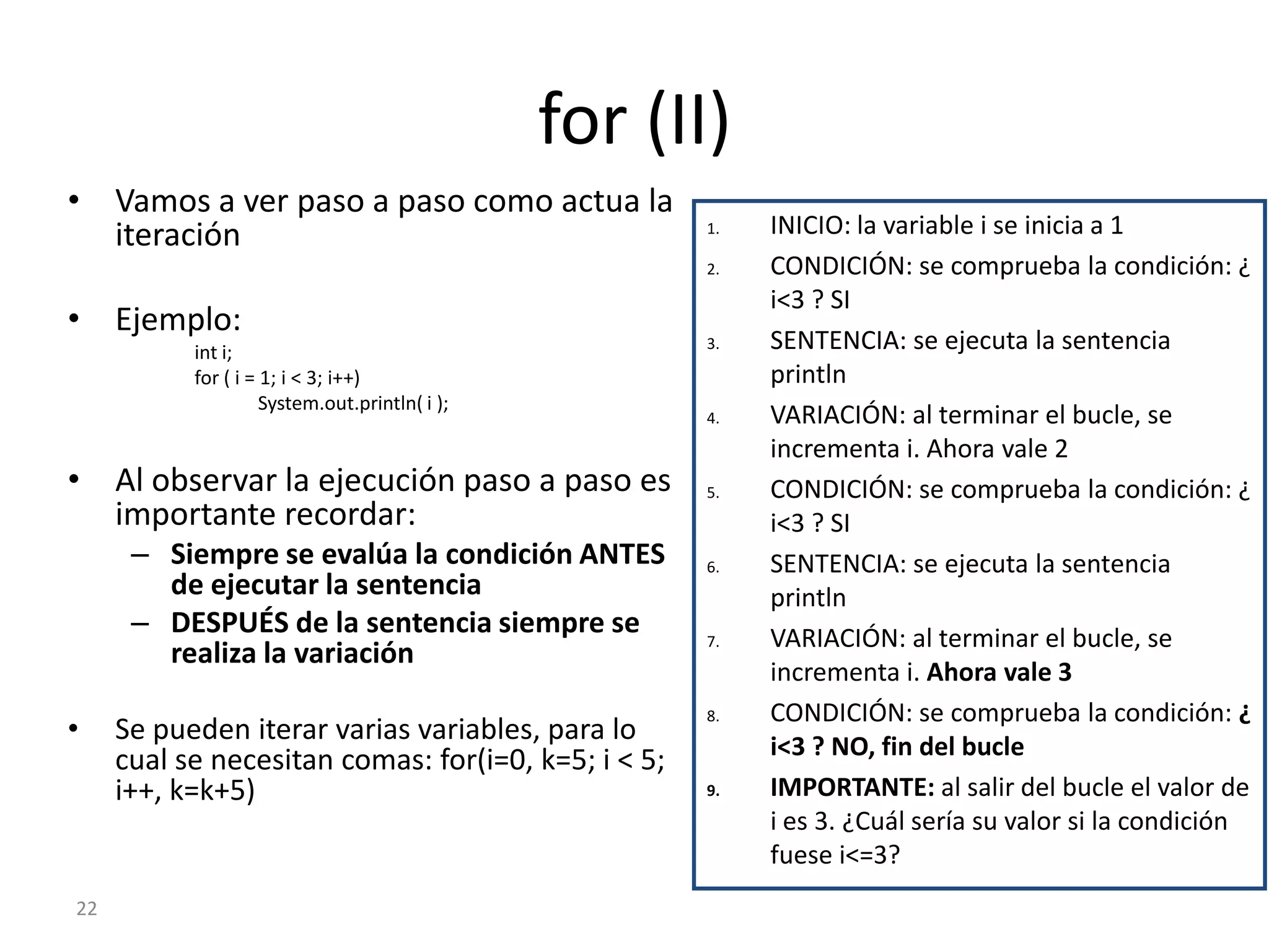 Ejemplos while\\ Tabla  multiplicar de un numeropublicclassEjemploWhile{publicstaticvoidmain (Stirng [] args)   {int n, i; \\ n es numero e i un contador       n= Integer.parseInt( args[0]);      i=0;while)(i <=10)      {System.out.println (n+ “x ” +i+ “ = ” + (n*i));        i++      }// fin while  }fin main}fin classRealizarlo en clase, recordar que al ejecutar el programa deben mandar el número como argumento, tal como lo hicieron con el ejercicio TotalHoras.