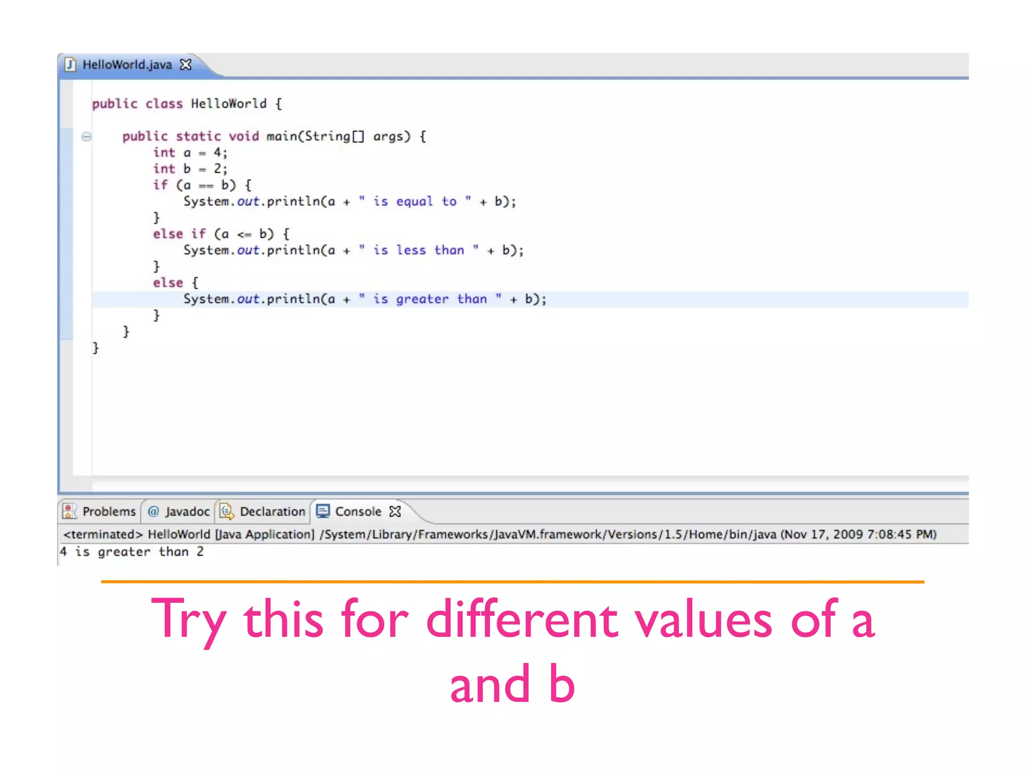 Try this for different values of a
              and b
 