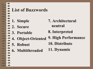 Java buzzwords | PPT