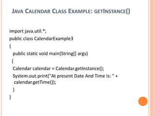 Java calendar | PPT