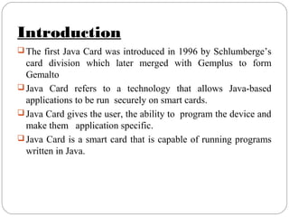 Java card technology Slide 3
