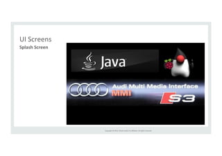 Copyright 
© 
2014, 
Oracle 
and/or 
its 
affiliates. 
All 
rights 
reserved. 
UI 
Screens 
Splash 
Screen 
 
