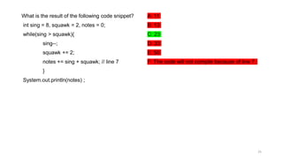 Chapter 3 of Java 17 Certification sample questions | PPTX