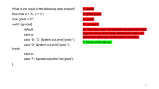 Chapter 3 of Java 17 Certification sample questions | PPTX