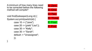 Chapter 3 of Java 17 Certification sample questions | PPTX