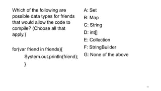 Chapter 3 of Java 17 Certification sample questions | PPTX