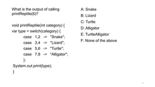 Chapter 3 of Java 17 Certification sample questions | PPTX