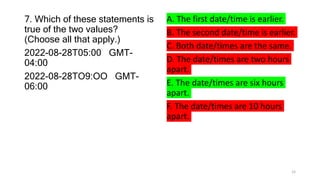 Chapter 4 of Java 17 Certification sample questions | PPTX