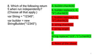 Chapter 4 of Java 17 Certification sample questions | PPTX