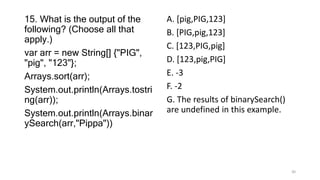 Chapter 4 of Java 17 Certification sample questions | PPTX