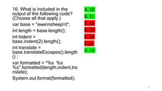 Chapter 4 of Java 17 Certification sample questions | PPTX