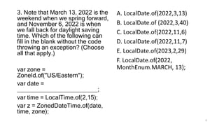 Chapter 4 of Java 17 Certification sample questions | PPTX