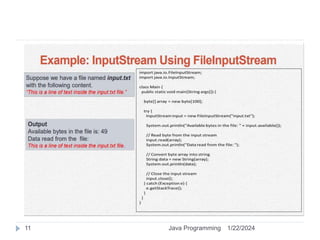 1/22/2024
Java Programming
11
 