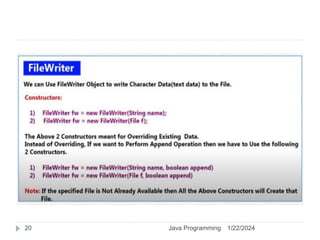 1/22/2024
Java Programming
20
 