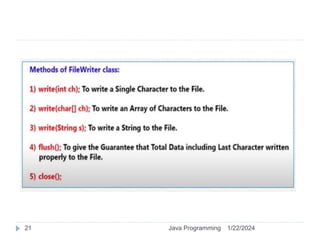 1/22/2024
Java Programming
21
 