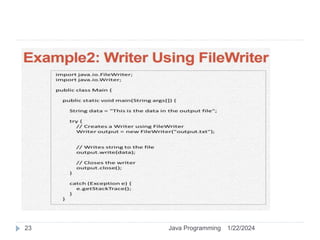 1/22/2024
Java Programming
23
 