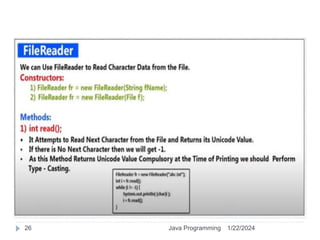 1/22/2024
Java Programming
26
 