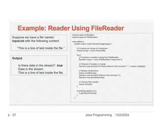 1/22/2024
Java Programming
27
 