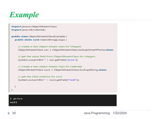 Example
1/22/2024
Java Programming
30
 