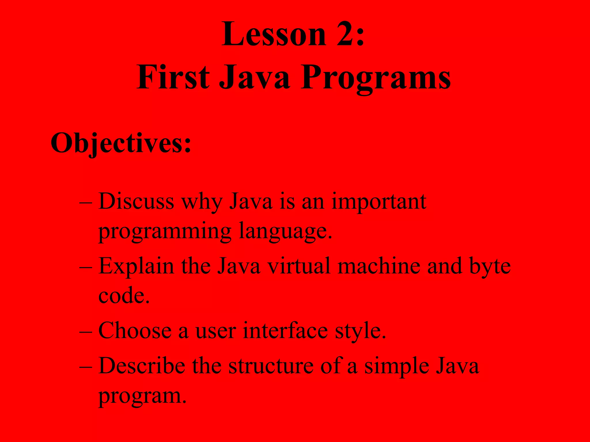Java Chapter 2 Overview.ppt | Programming Languages | Computing
