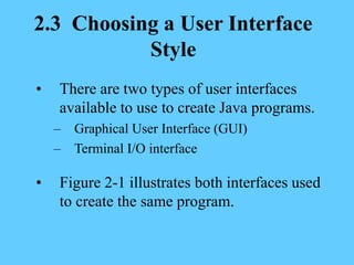 Java Chapter 2 Overview.ppt