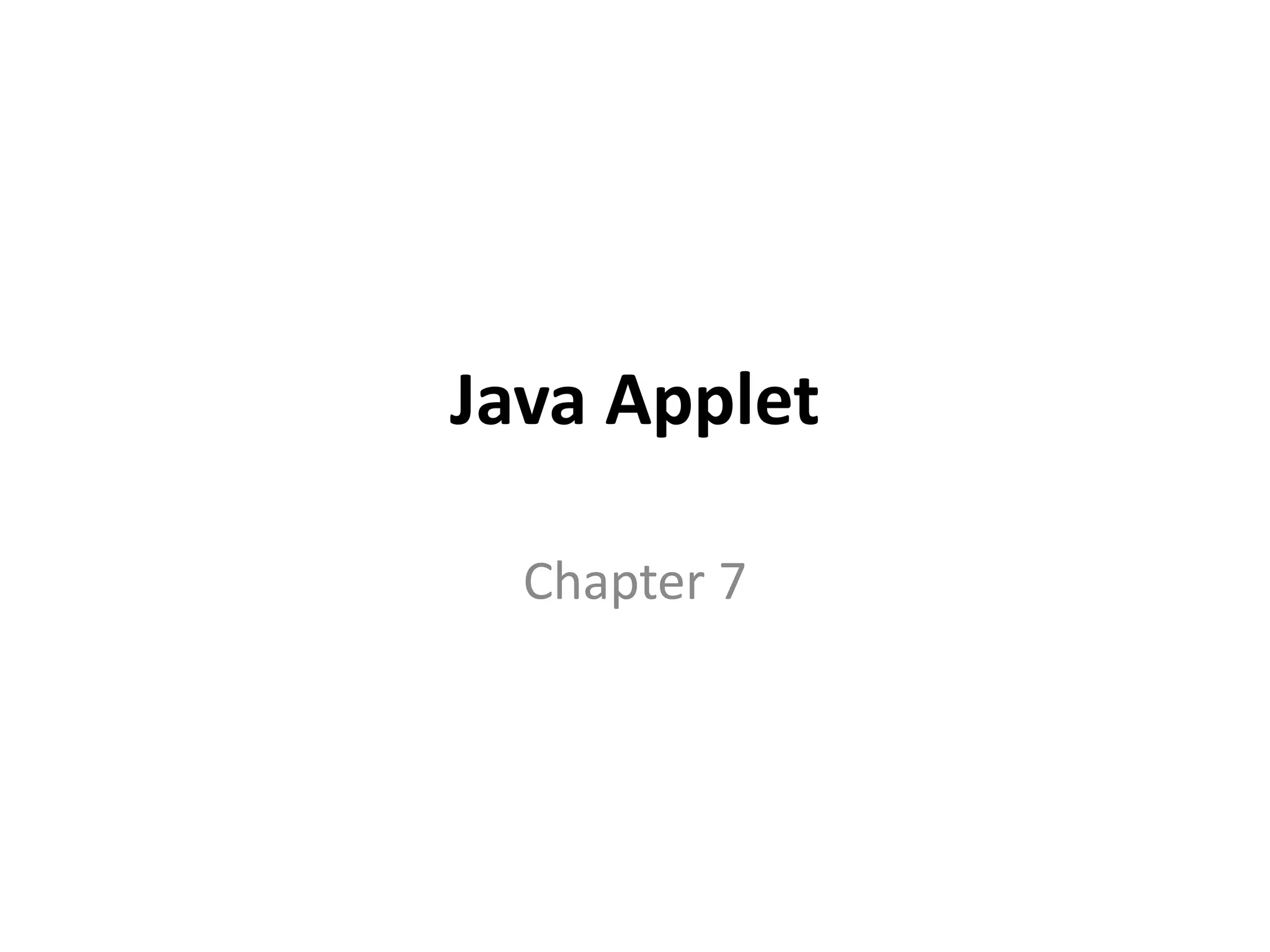 Java Applet Chapter 7 